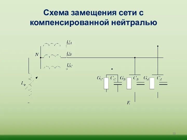 Схема замещения сети с компенсированной нейтралью