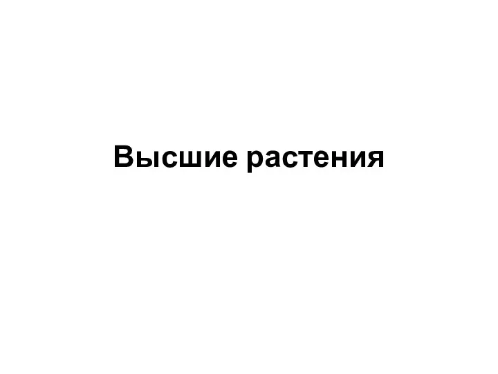 Высшие растения