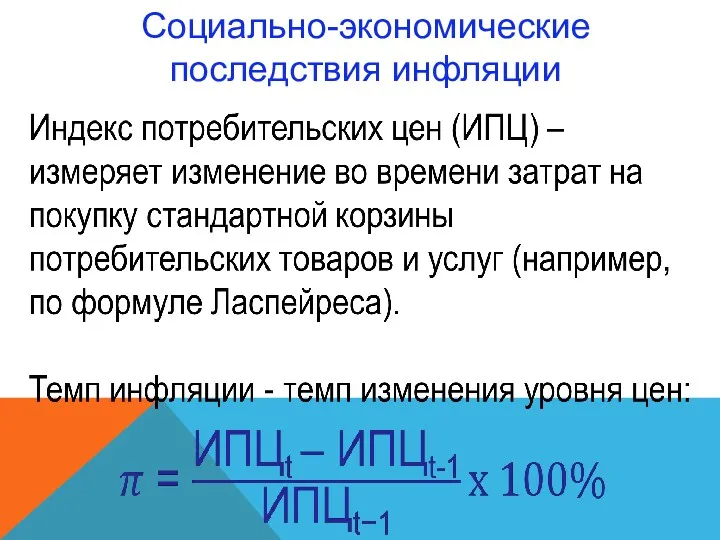 Социально-экономические последствия инфляции