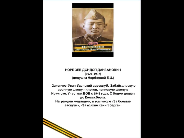 Щербинин Иван Сергеевич (1918-2009гг) (Прадедушка Бородиной В.Ф.) Иван Щербинин начинал