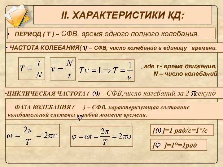 ПЕРИОД ( T ) – СФВ, время одного полного колебания.