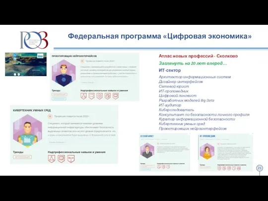 Федеральная программа «Цифровая экономика» Атлас новых профессий - Сколково Заглянуть