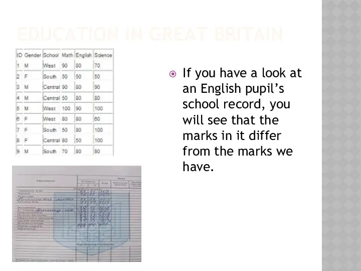 EDUCATION IN GREAT BRITAIN If you have a look at