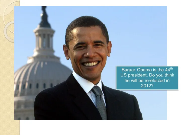 Barack Obama is the 44th US president. Do you think he will be re-elected in 2012?