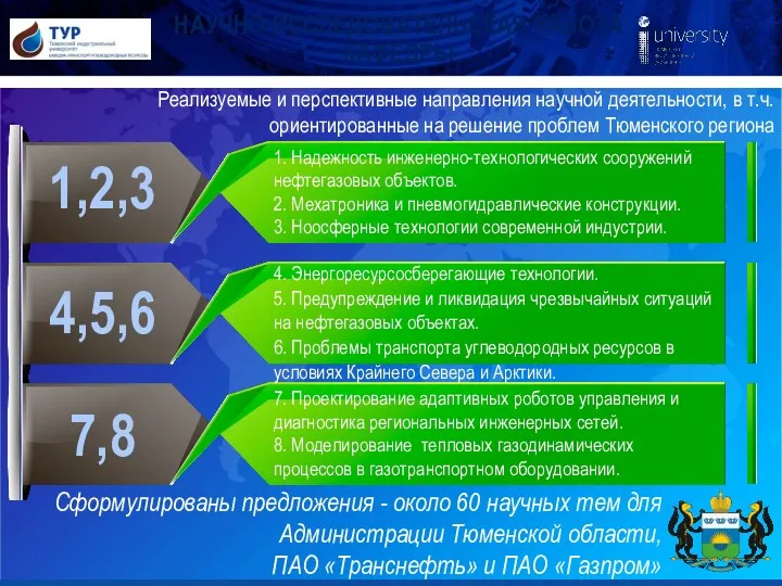 Сформулированы предложения - около 60 научных тем для Администрации Тюменской