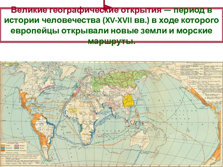 Великие географические открытия — период в истории человечества (XV-XVII вв.)