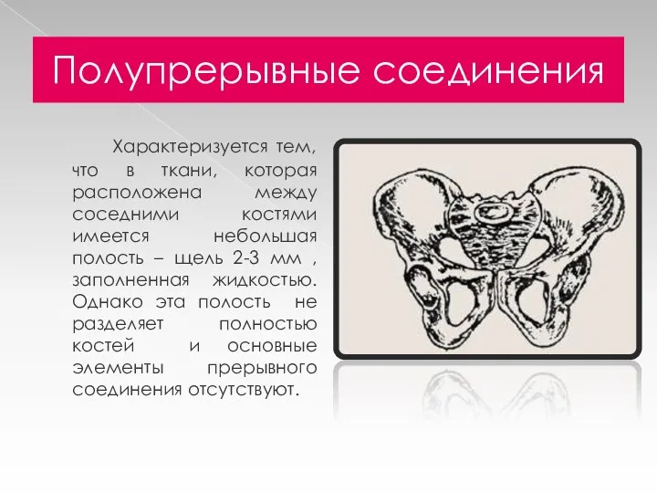 Полупрерывные соединения Характеризуется тем, что в ткани, которая расположена между