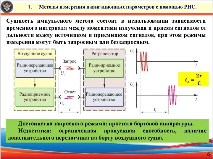 Методы измерения навигационных параметров с помощью РНС. Сущность импульсного метода