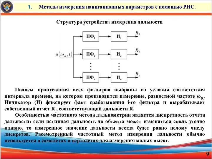 Методы измерения навигационных параметров с помощью РНС. Структура устройства измерения