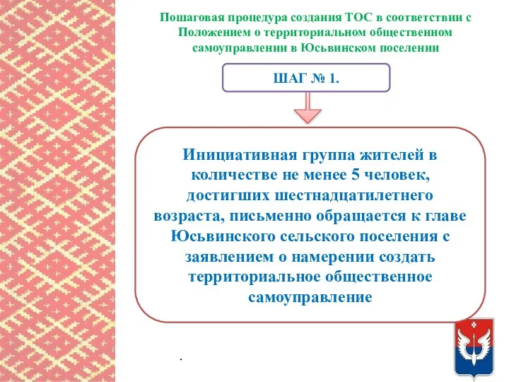 Пошаговая процедура создания ТОС в соответствии с Положением о территориальном