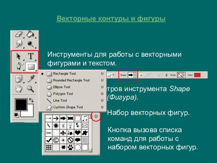 Векторные контуры и фигуры Инструменты для работы с векторными фигурами