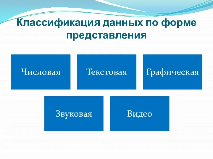 Классификация данных по форме представления