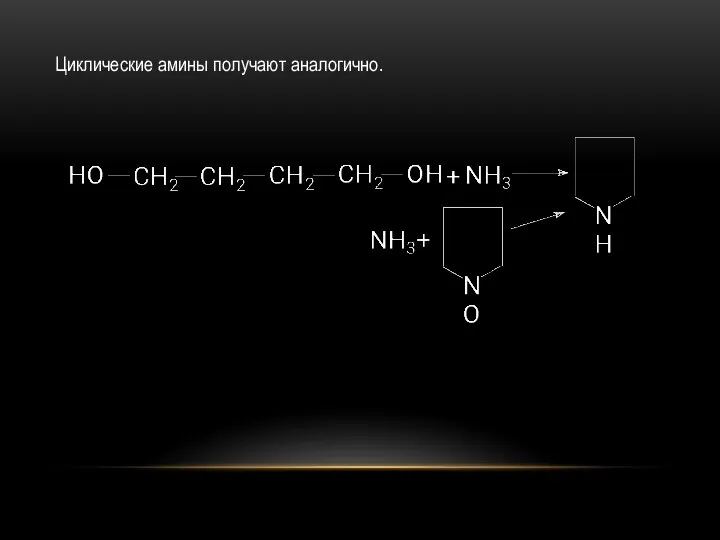 Циклические амины получают аналогично.