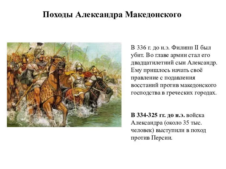 Походы Александра Македонского В 336 г. до н.э. Филипп II