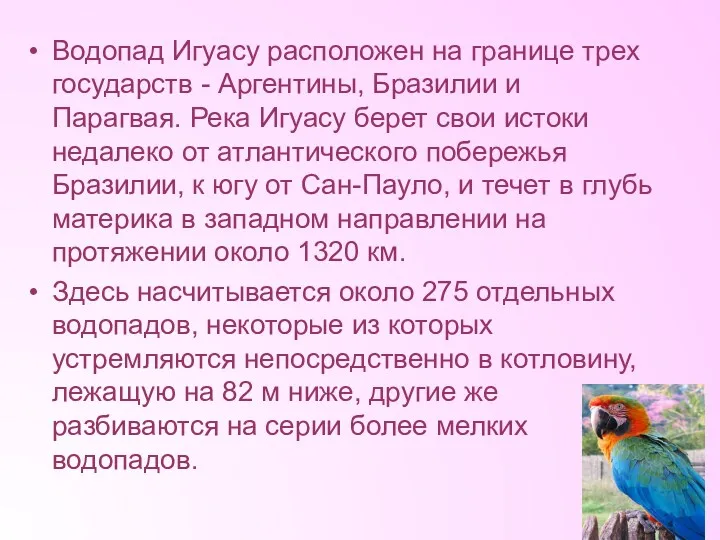 Водопад Игуасу расположен на границе трех государств - Аргентины, Бразилии