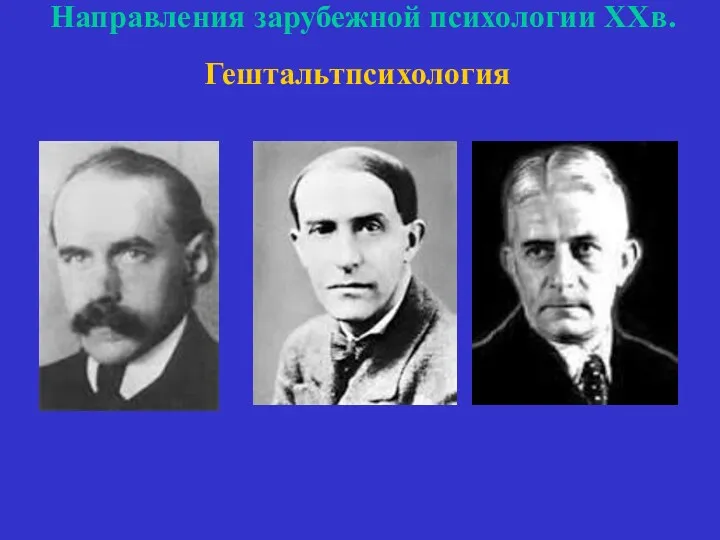 Направления зарубежной психологии ХХв. Гештальтпсихология