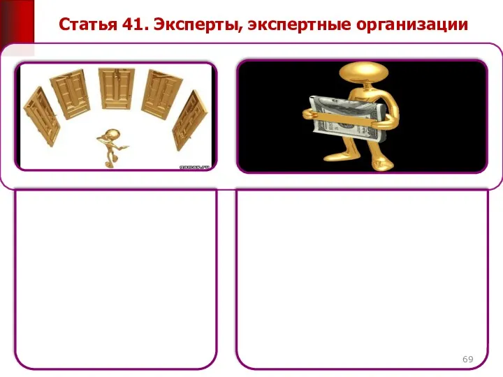 Статья 41. Эксперты, экспертные организации