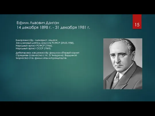Ефим Львович Дзиган 14 декабря 1898 г. - 31 декабря