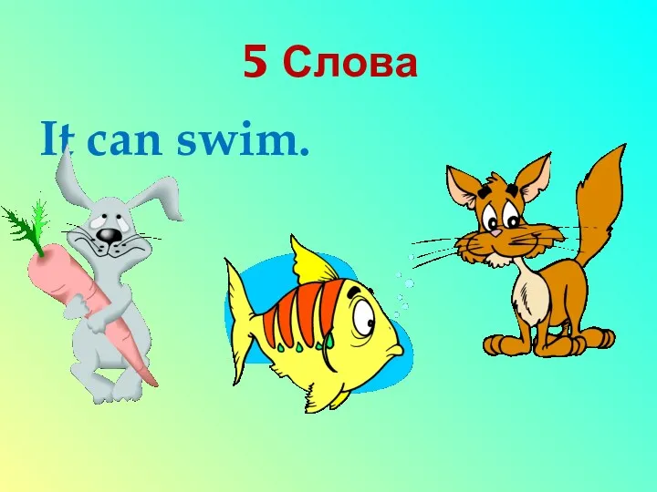 5 Слова It can swim.