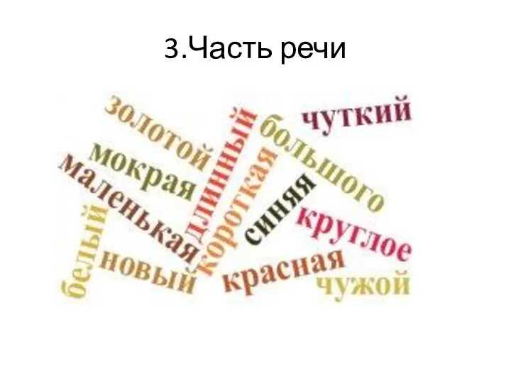 3.Часть речи