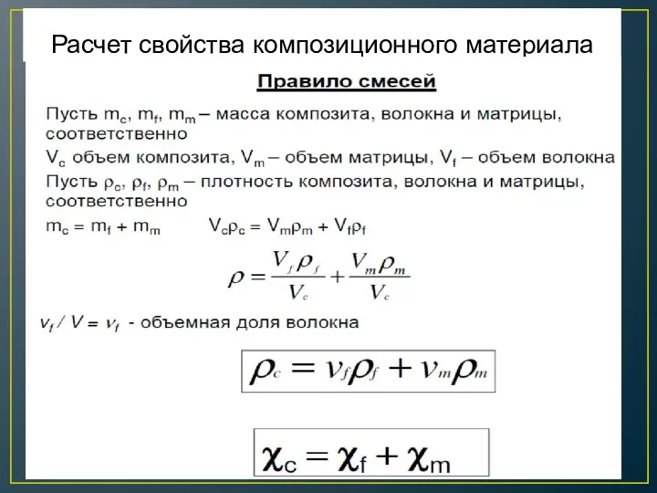 Расчет свойства композиционного материала