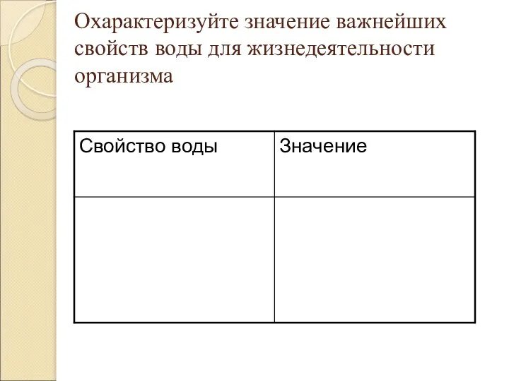 Охарактеризуйте значение важнейших свойств воды для жизнедеятельности организма