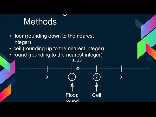 The Rounding Methods floor (rounding down to the nearest integer)