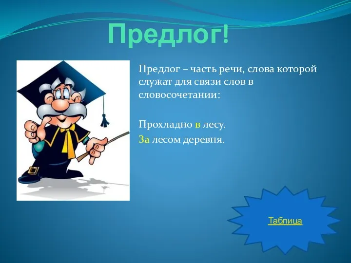 Предлог! Предлог – часть речи, слова которой служат для связи