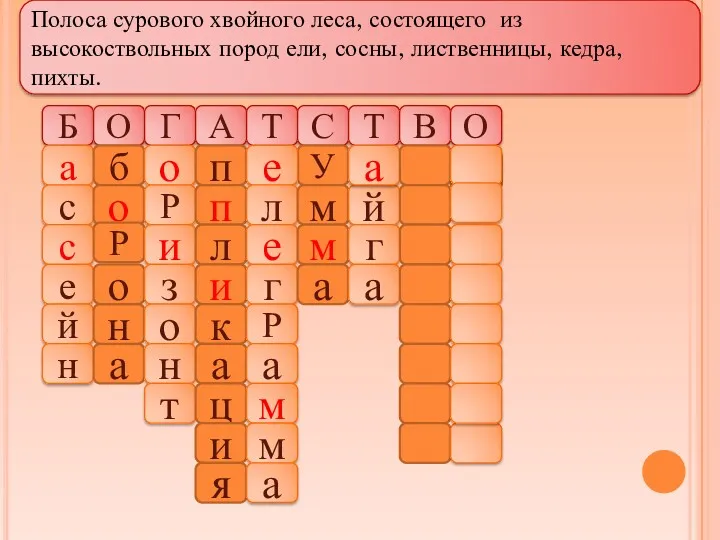 Полоса сурового хвойного леса, состоящего из высокоствольных пород ели, сосны,