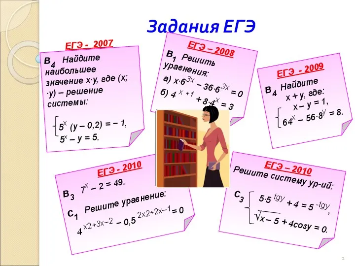 Задания ЕГЭ ЕГЭ - 2007 В4 Найдите наибольшее значение х∙у,