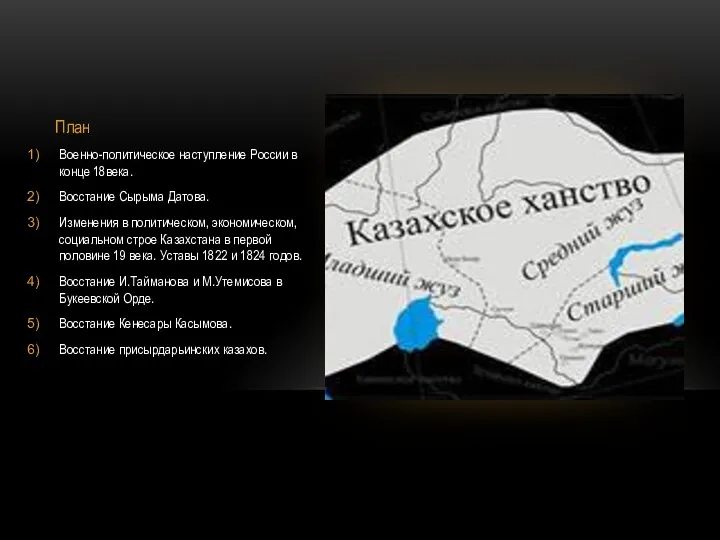 План Военно-политическое наступление России в конце 18века. Восстание Сырыма Датова.