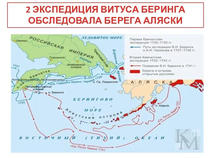 2 ЭКСПЕДИЦИЯ ВИТУСА БЕРИНГА ОБСЛЕДОВАЛА БЕРЕГА АЛЯСКИ