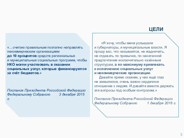 «…считаю правильным поэтапно направлять некоммерческим организациям до 10 процентов средств