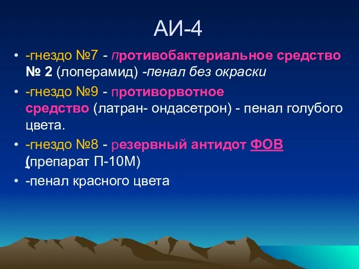 АИ-4 -гнездо №7 - противобактериальное средство № 2 (лоперамид) -пенал