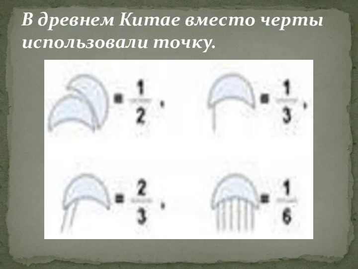 В древнем Китае вместо черты использовали точку.