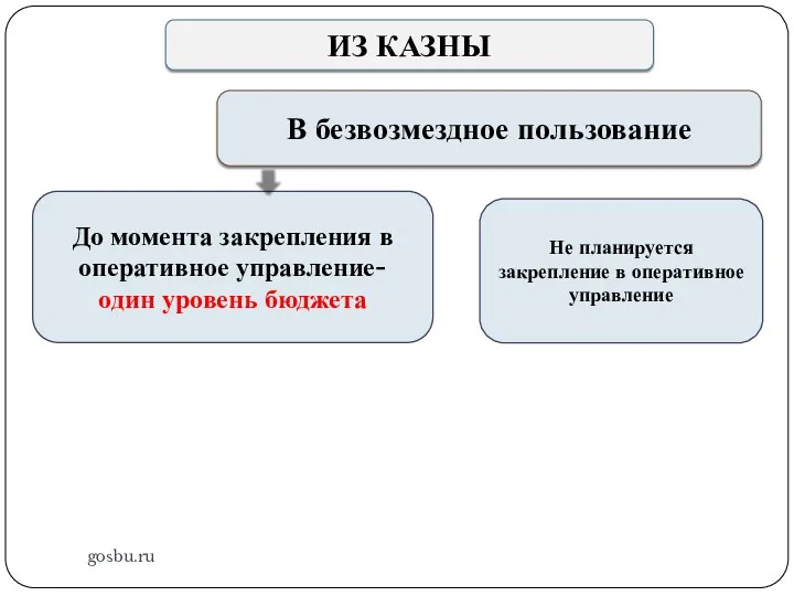 gosbu.ru ИЗ КАЗНЫ В безвозмездное пользование До момента закрепления в