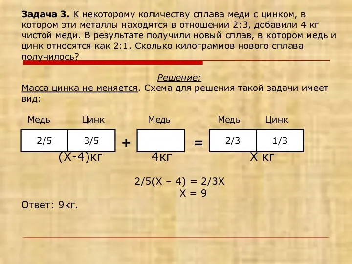 Задача 3. К некоторому количеству сплава меди с цинком, в