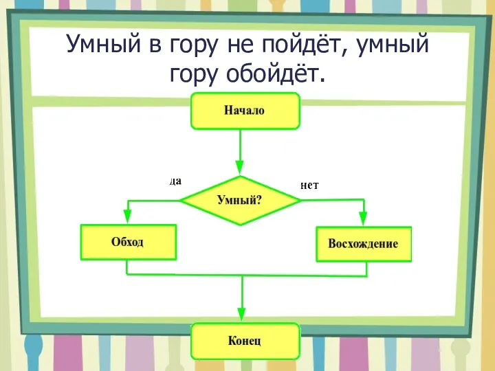 Умный в гору не пойдёт, умный гору обойдёт.