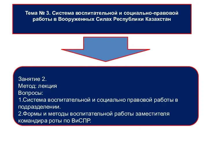 Тема № 3. Система воспитательной и социально-правовой работы в Вооруженных