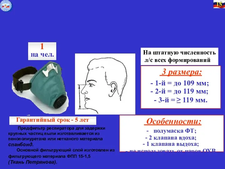 Респиратор Р-2 (У-2К) (противоаэрозольный) (до 10 ПДК) Для защиты от