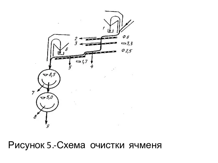 Рисунок 5.-Схема очистки ячменя