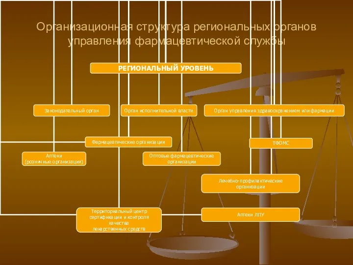 Организационная структура региональных органов управления фармацевтической службы