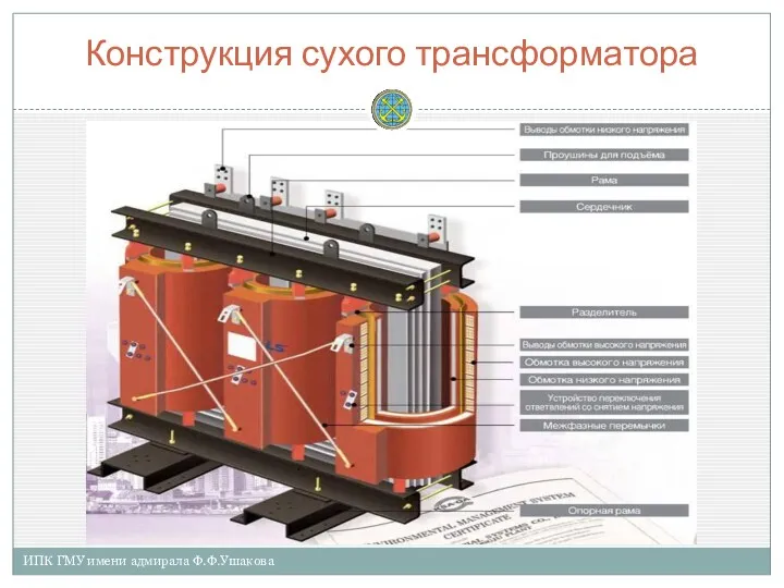 Конструкция сухого трансформатора ИПК ГМУ имени адмирала Ф.Ф.Ушакова