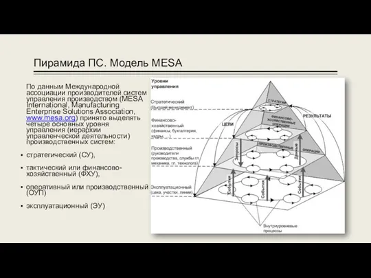 Пирамида ПС. Модель MESA По данным Международной ассоциации производителей систем