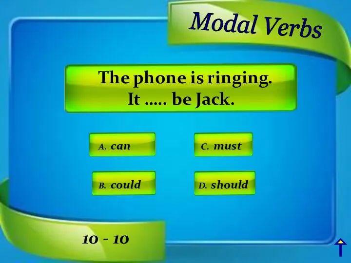 Modal Verbs A. can C. must D. should B. could