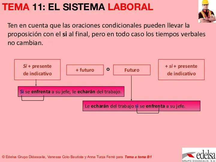 Si se enfrenta a su jefe, le echarán del trabajo.