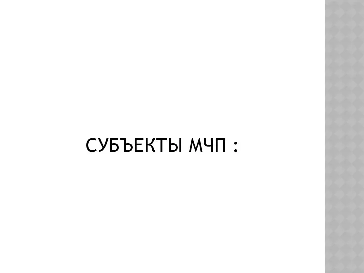 СУБЪЕКТЫ МЧП :