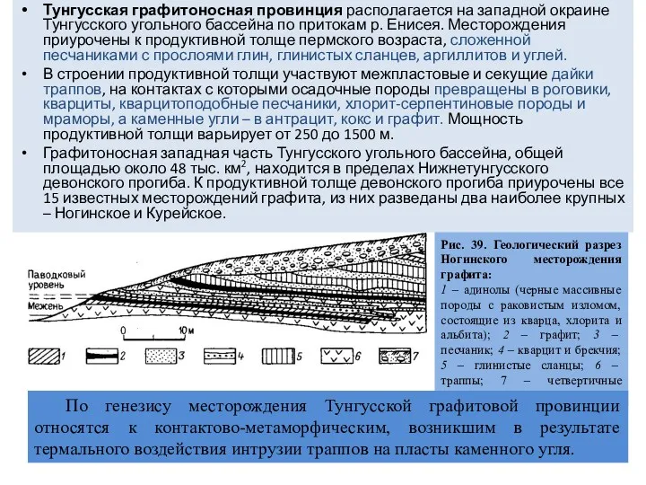 Тунгусская графитоносная провинция располагается на западной окраине Тунгусского угольного бассейна