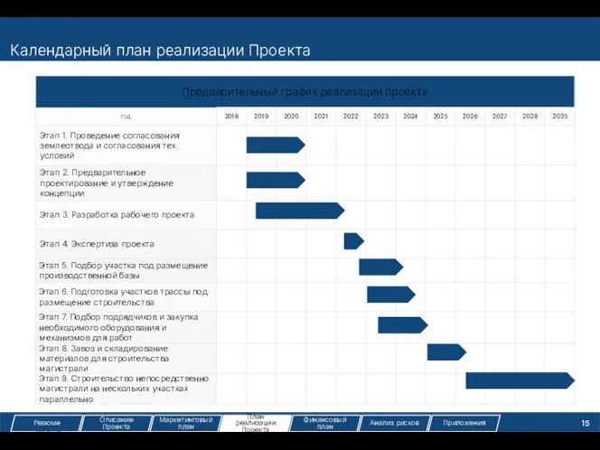 Календарный план реализации Проекта