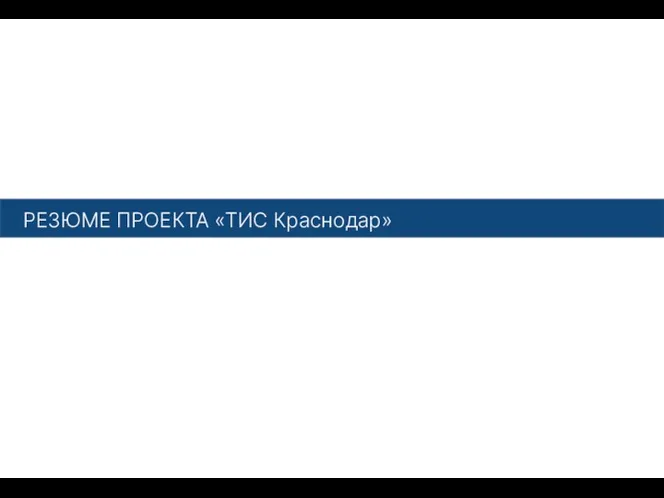 РЕЗЮМЕ ПРОЕКТА «ТИС Краснодар»